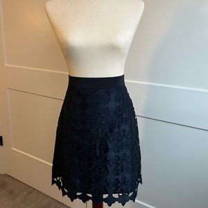 LOFT Navy Lace overlay skirt / Size 2